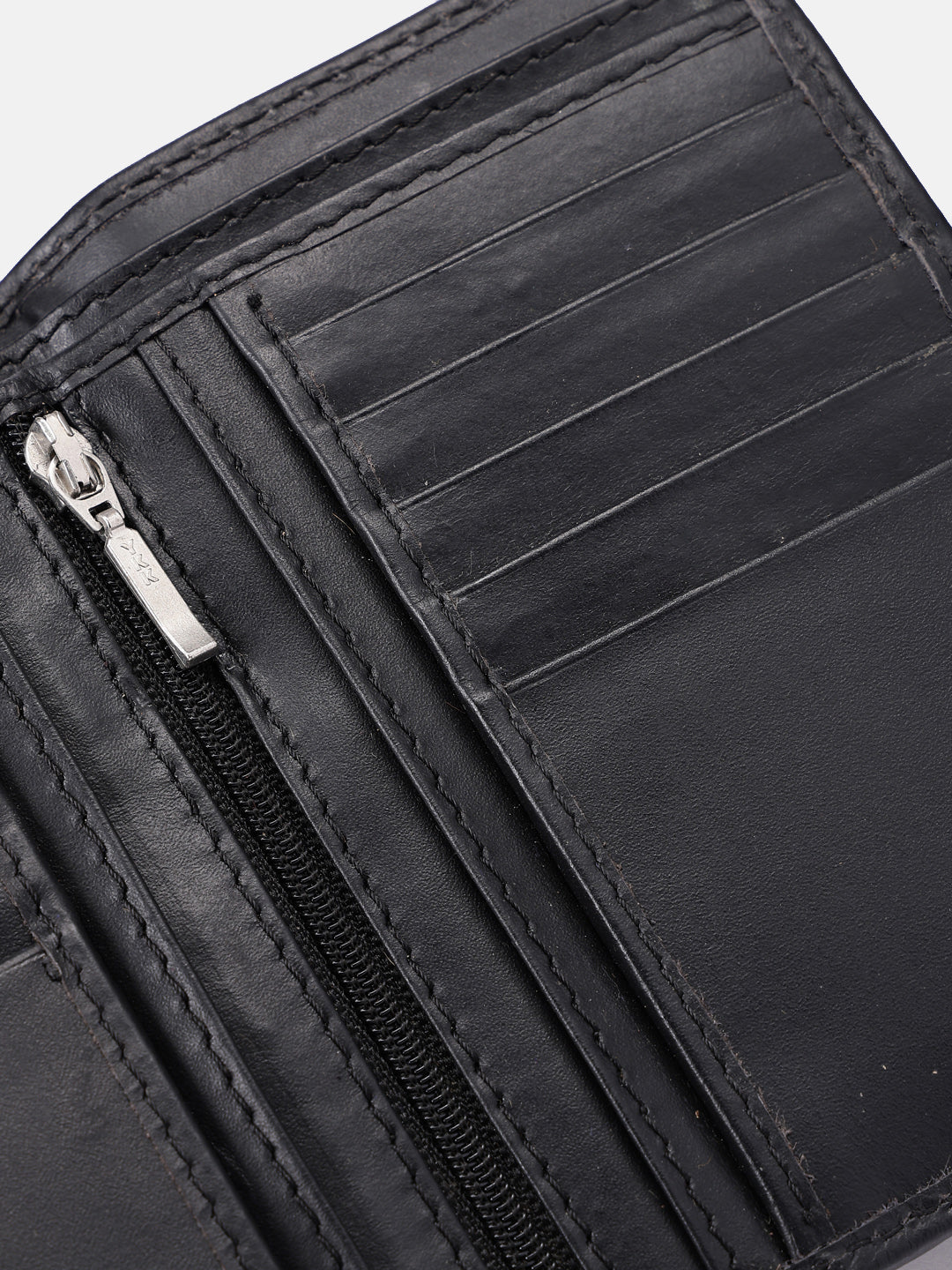Premium Leather Card Holder with Zipper Pocket