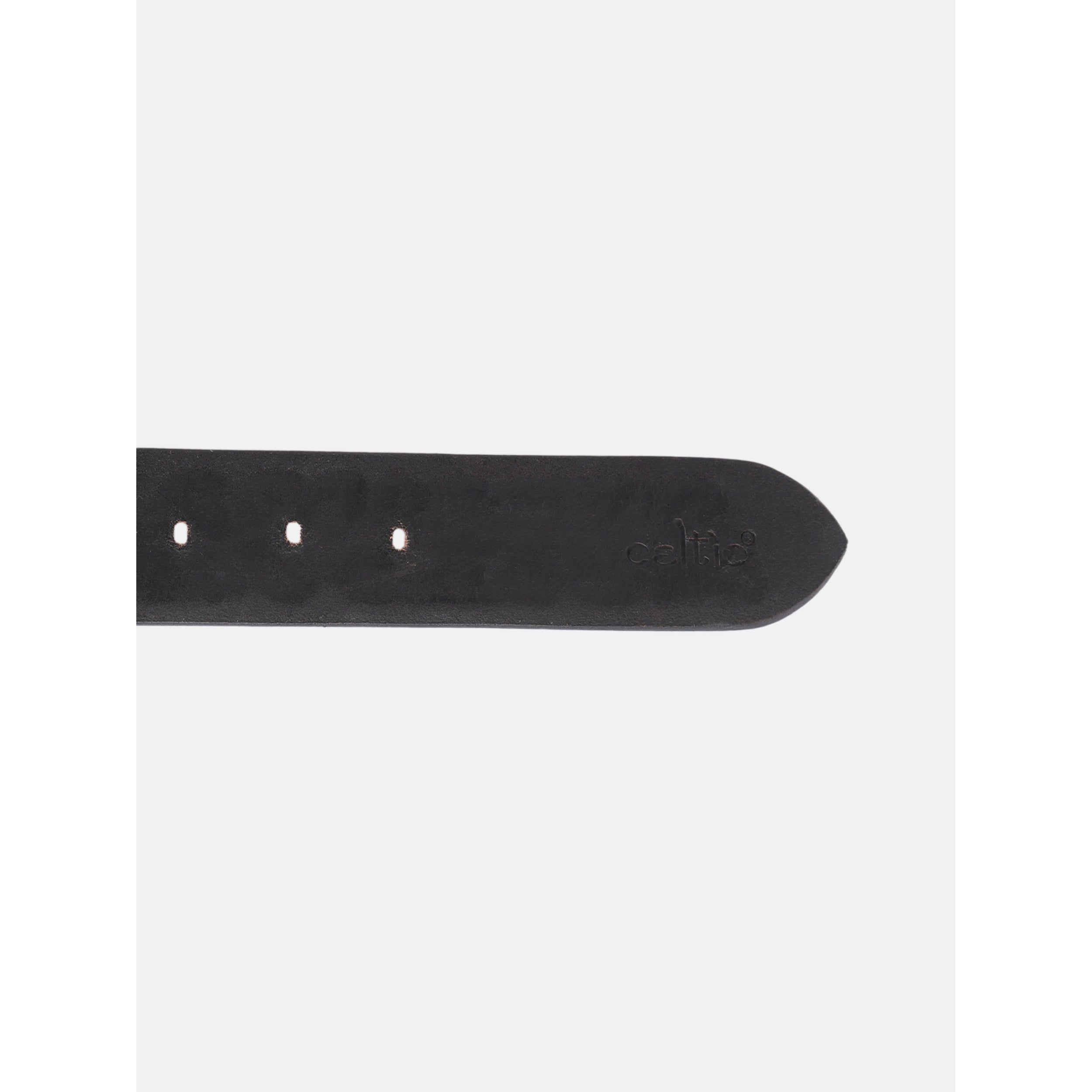 Premium Genuine Leather Embossed Brown Western Waist Accessory Matte Black Buckle