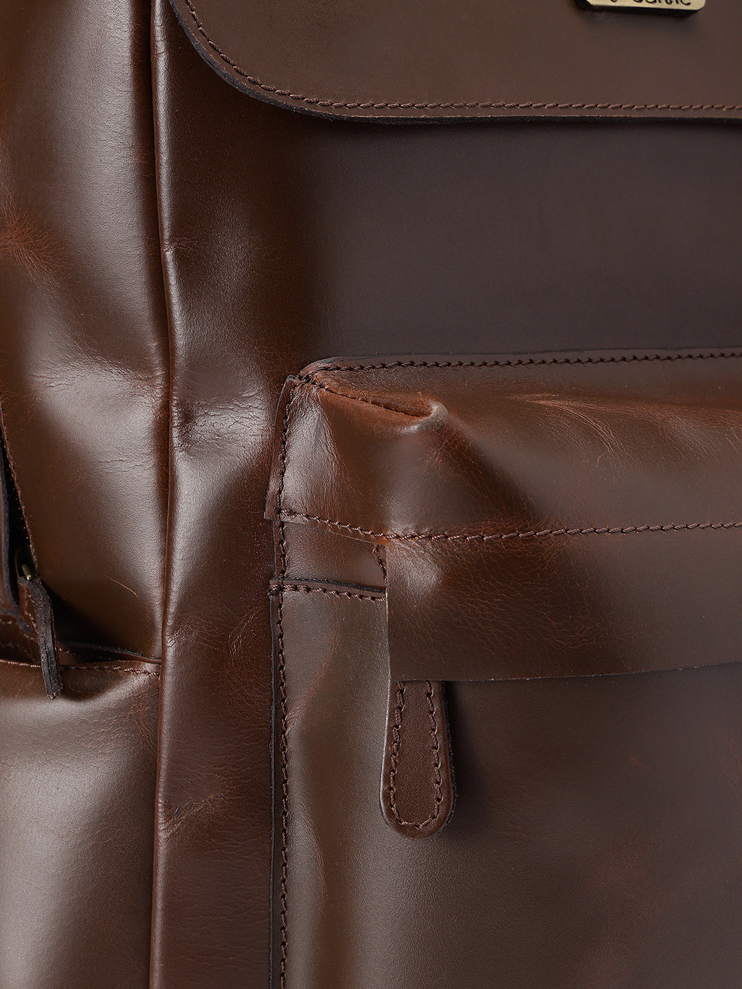 Premium Genuine Leather Backpack with Structured Body and Spacious Main Compartment