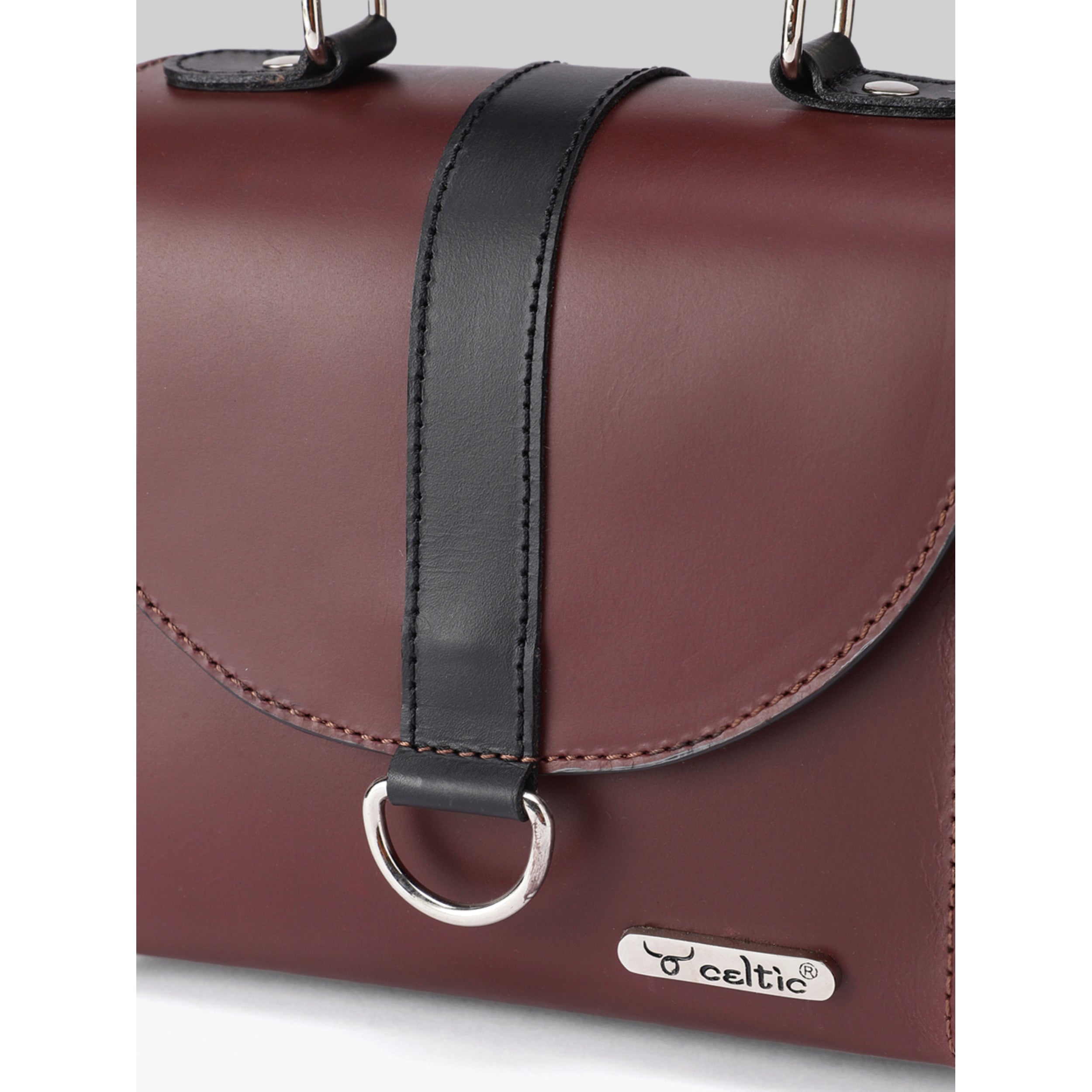 Premium Genuine Leather Mini Handbag for Women | Top Handle & Detachable Sling