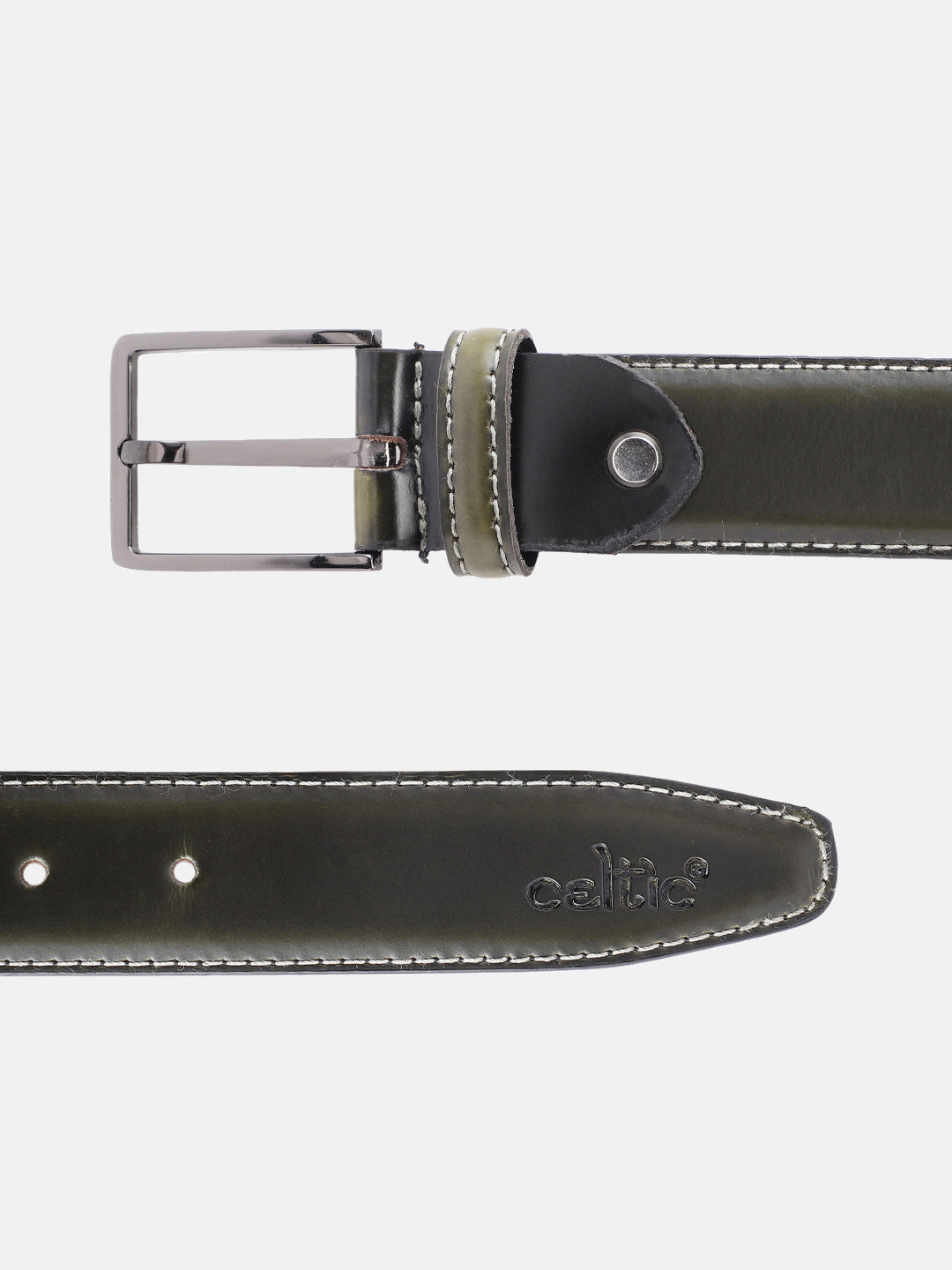 Unisex Classic Black Leather Formal Belt With Silver Buckle For Office Daily Wear
