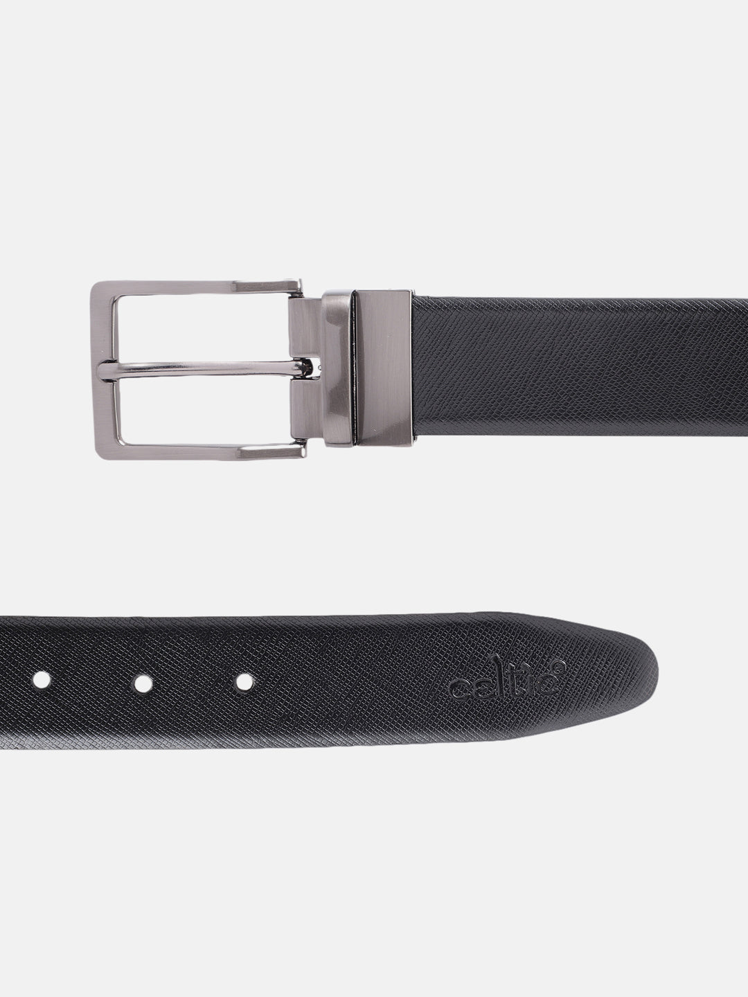Unisex Reversible Leather Belt Dual-Tone Brown Black Rotating Buckle Casual Formal