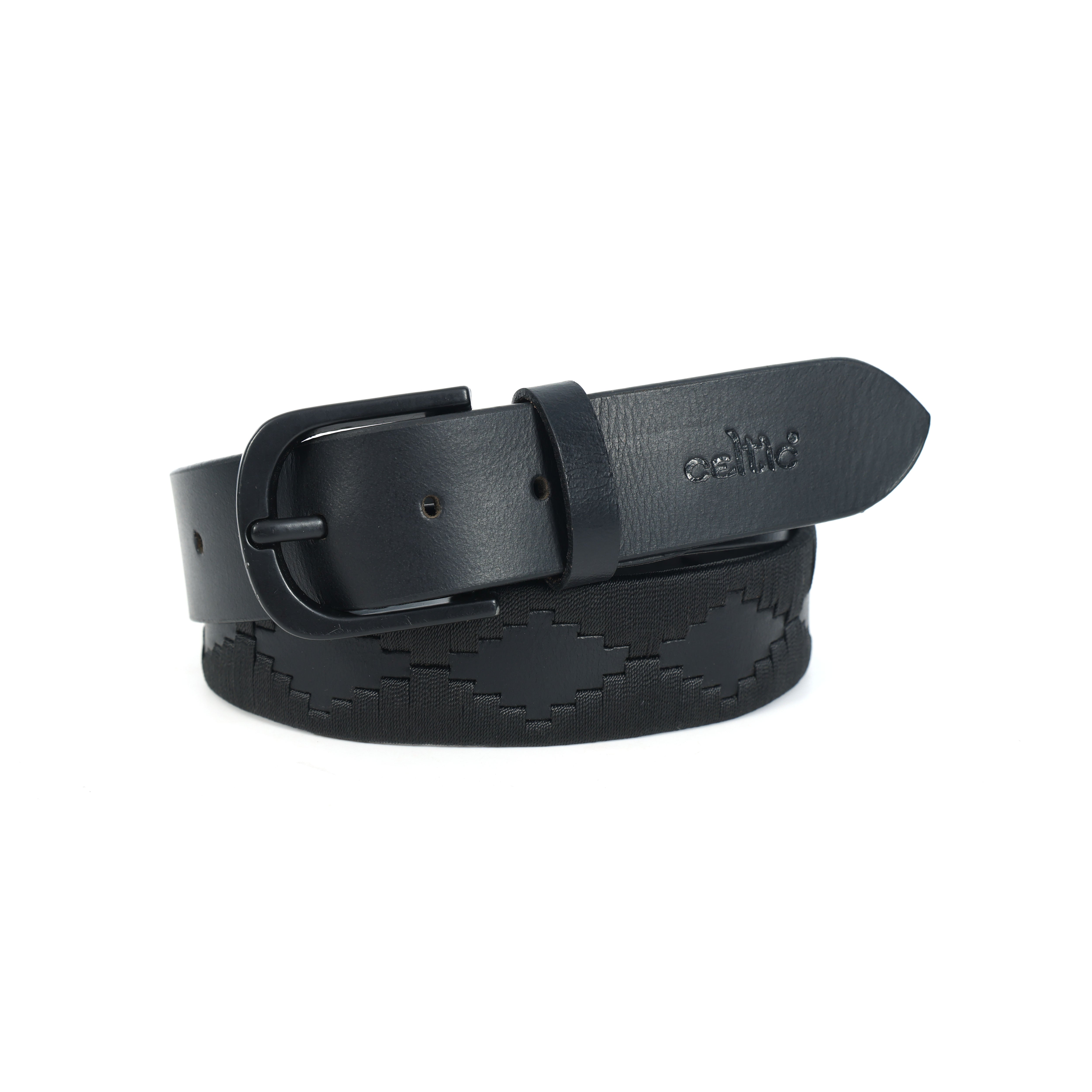 Premium New Designer Polo Black Milled Leather Belt. LB-860
