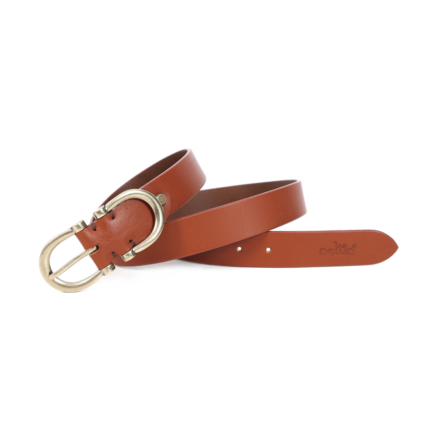 Premium New Designer Brown Milled Leather Belt. LB-859