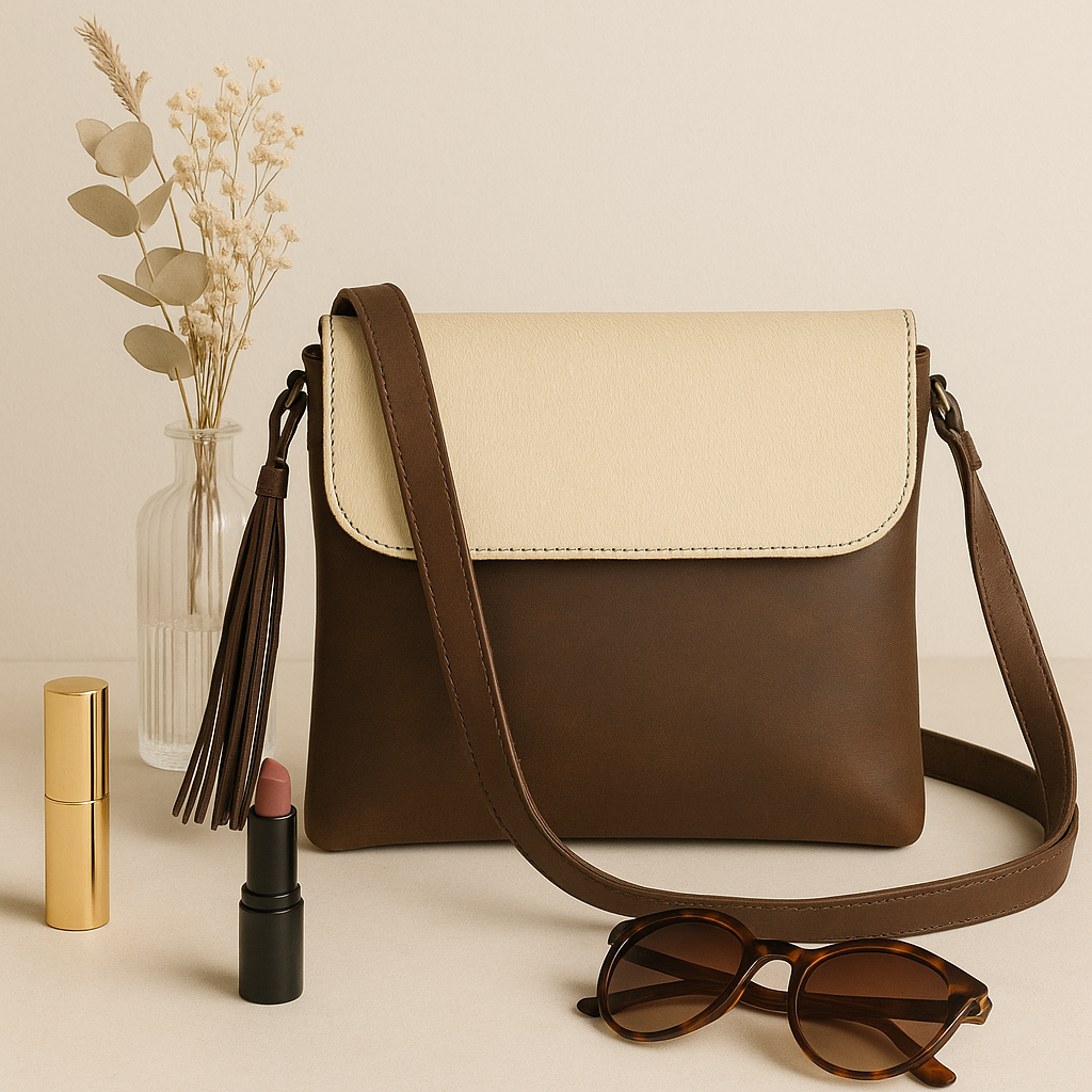 Celtic White And Tabaco Color Sling Bag, Art: BG-1131