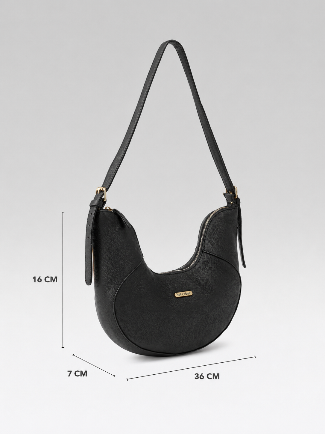 Premium Genuine Leather Hobo Shoulder Bag with Adjustable Strap & Zip Closure