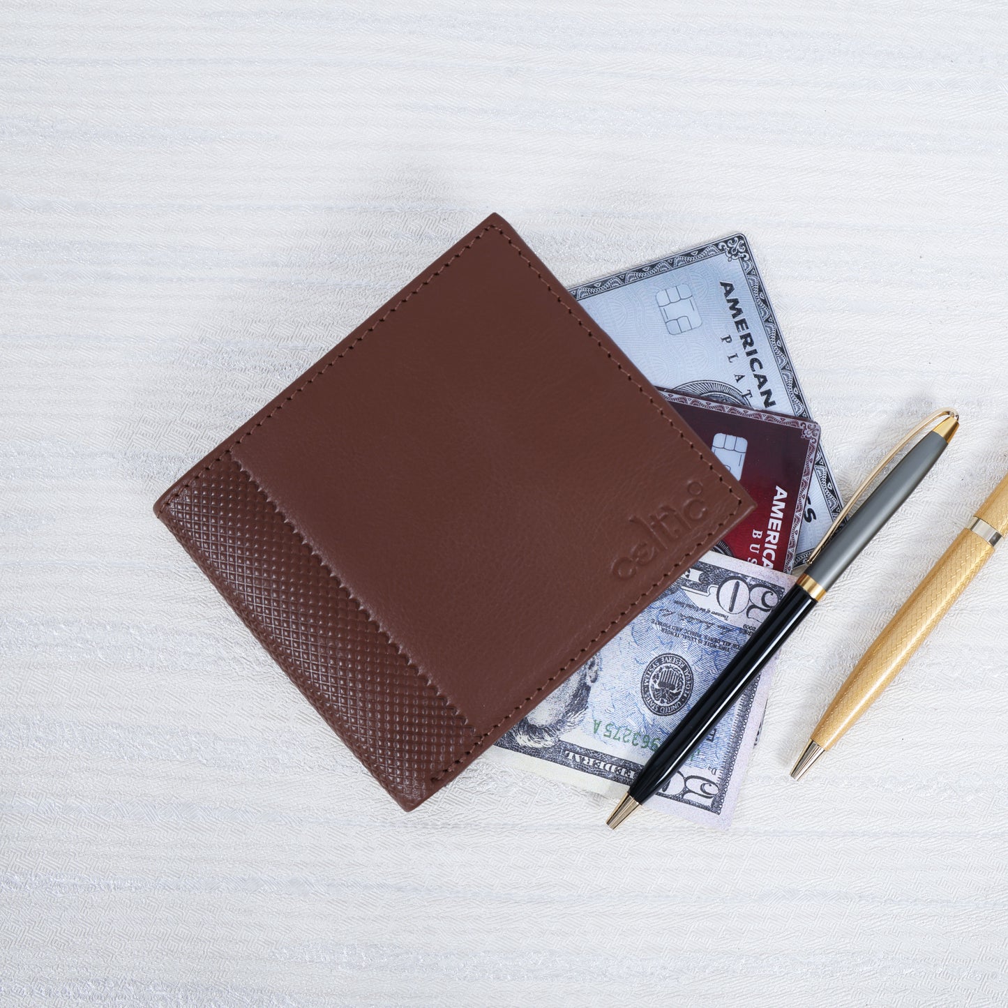 Men’s Tan Bi-Fold Leather Wallet – Slim & Lightweight ART:- LA-1430