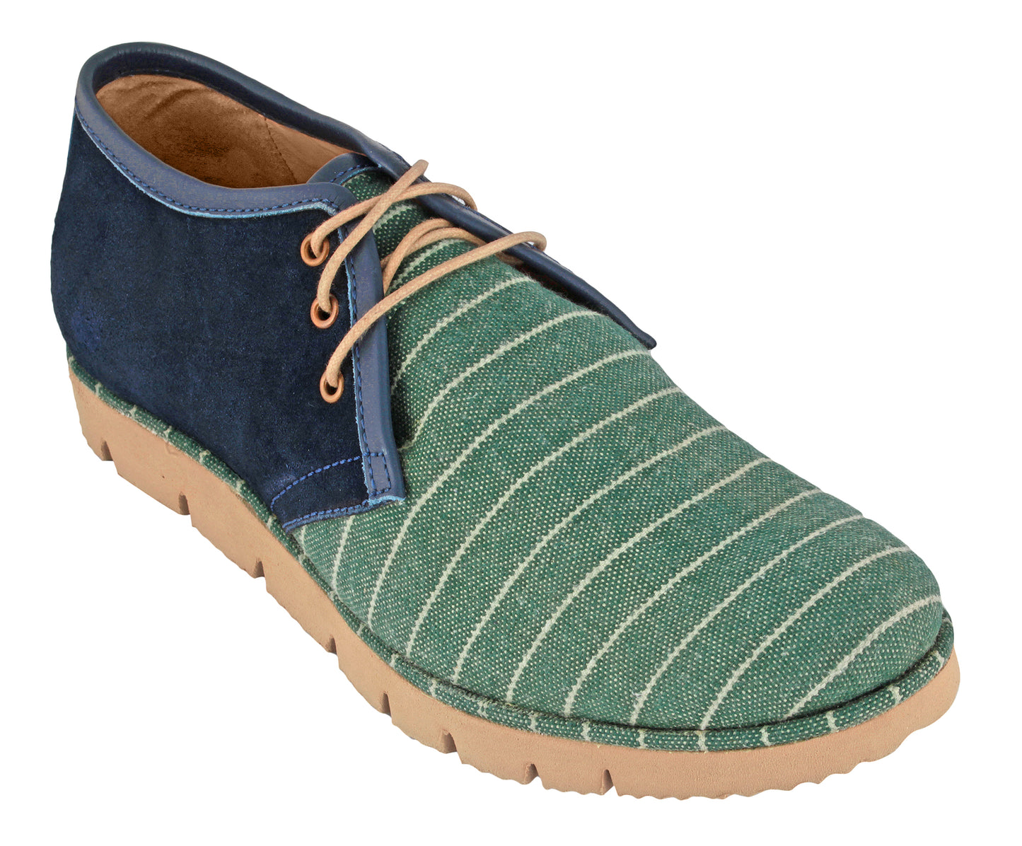 Mens Green Suede Desert pattern Casual Low Ankle Shoes