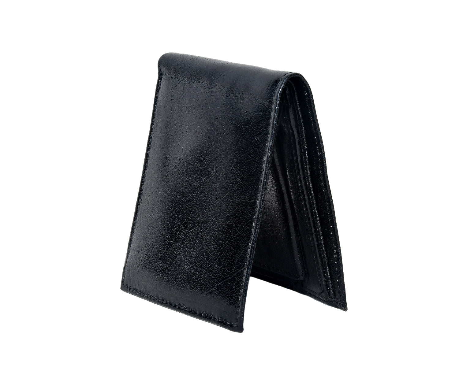 Premium Genuine Leather Bi-Fold Wallet with Zip Coin Pocket & Card Slots