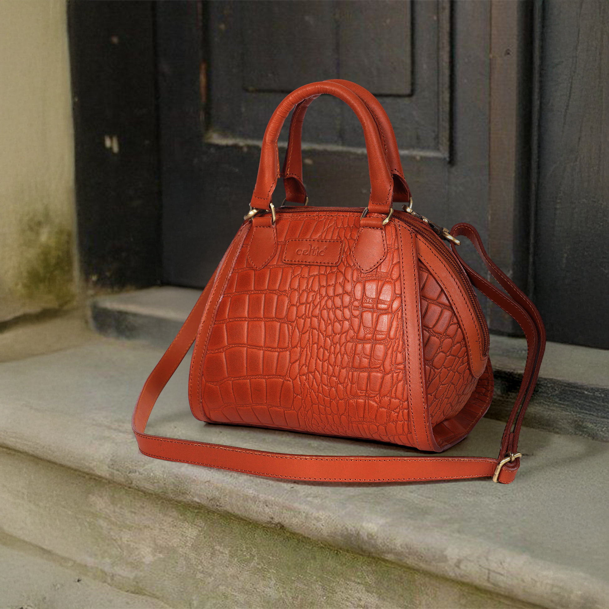 Cletic New Classic Leather Handbag with Detachable Sling Strap  Elegant & Versatile Art: BG-1597