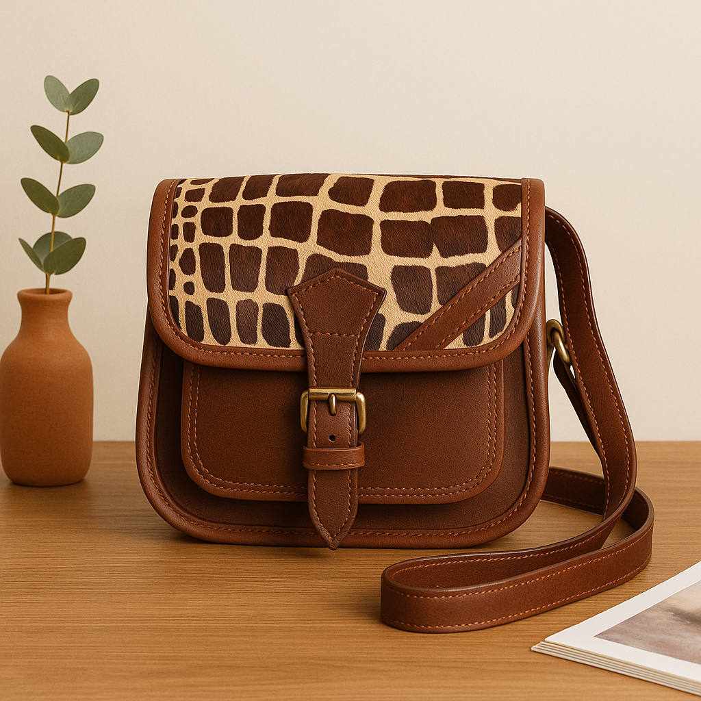 Elevate Your Style with our Printed Hair on Leather Sling Bag. Art: BG-1453