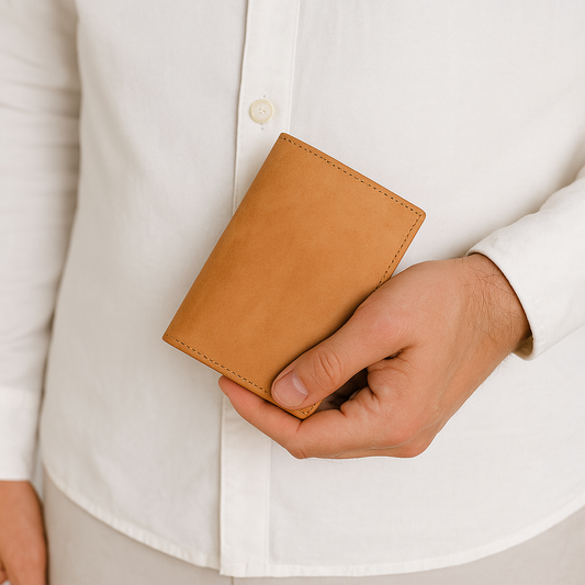 Light Brown Men’s Leather Wallet – Bi-Fold Card Holder Art:- LA-1432