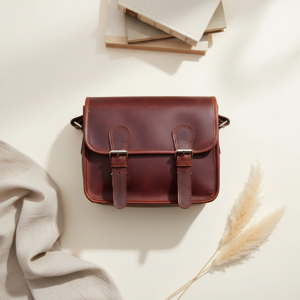 Timeless Elegance: Brown Leather Messenger Bag. - CELTICINDIA