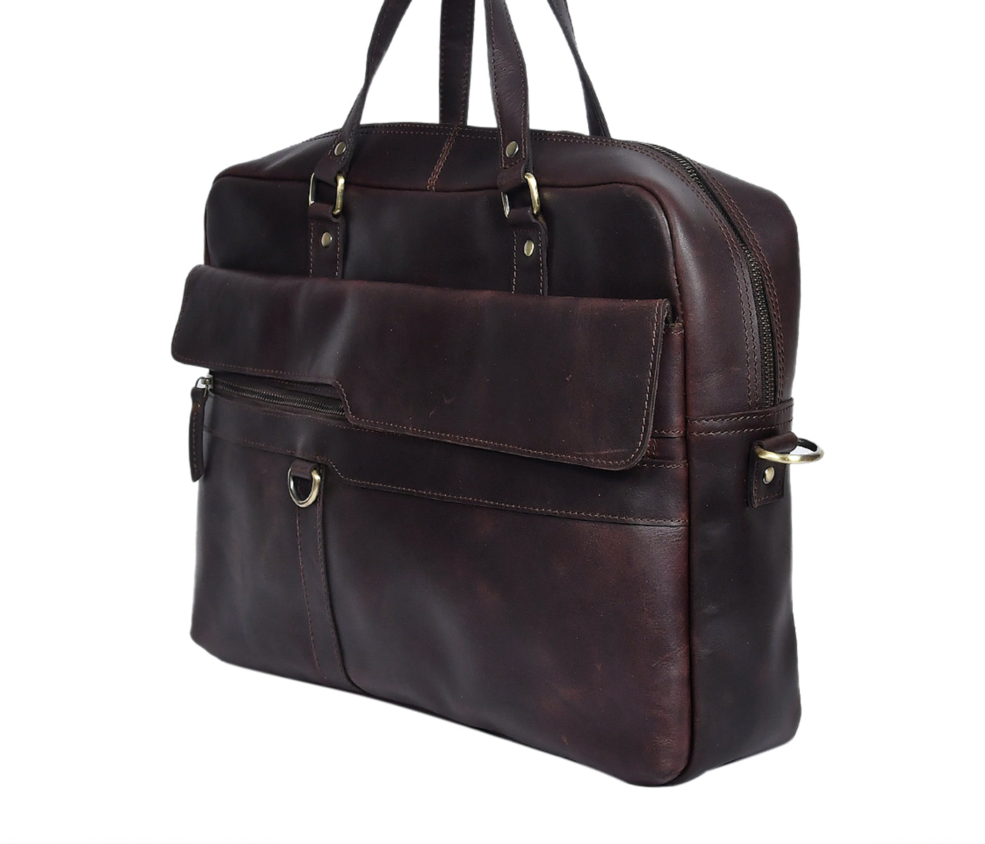 Unisex Premium Leather Laptop & Office Briefcase Spacious Work & Travel Bag