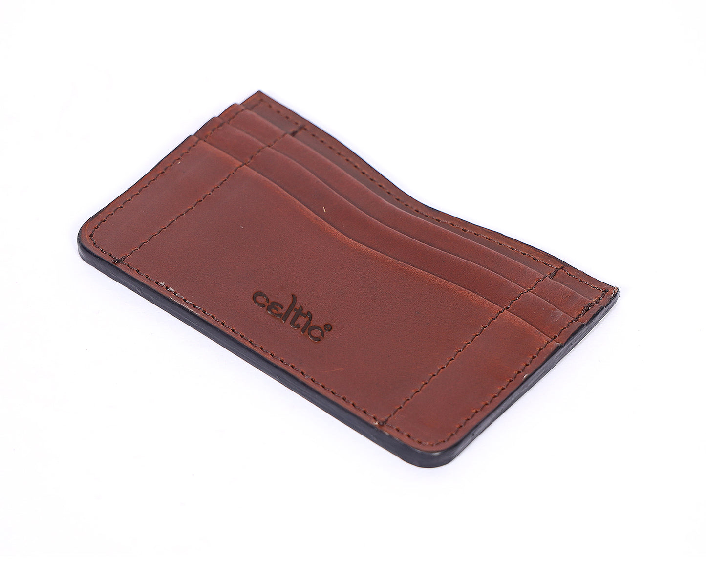 Elegant Brown Leather Card Holder: A Stylish Essential for Your Cards. - CELTICINDIA