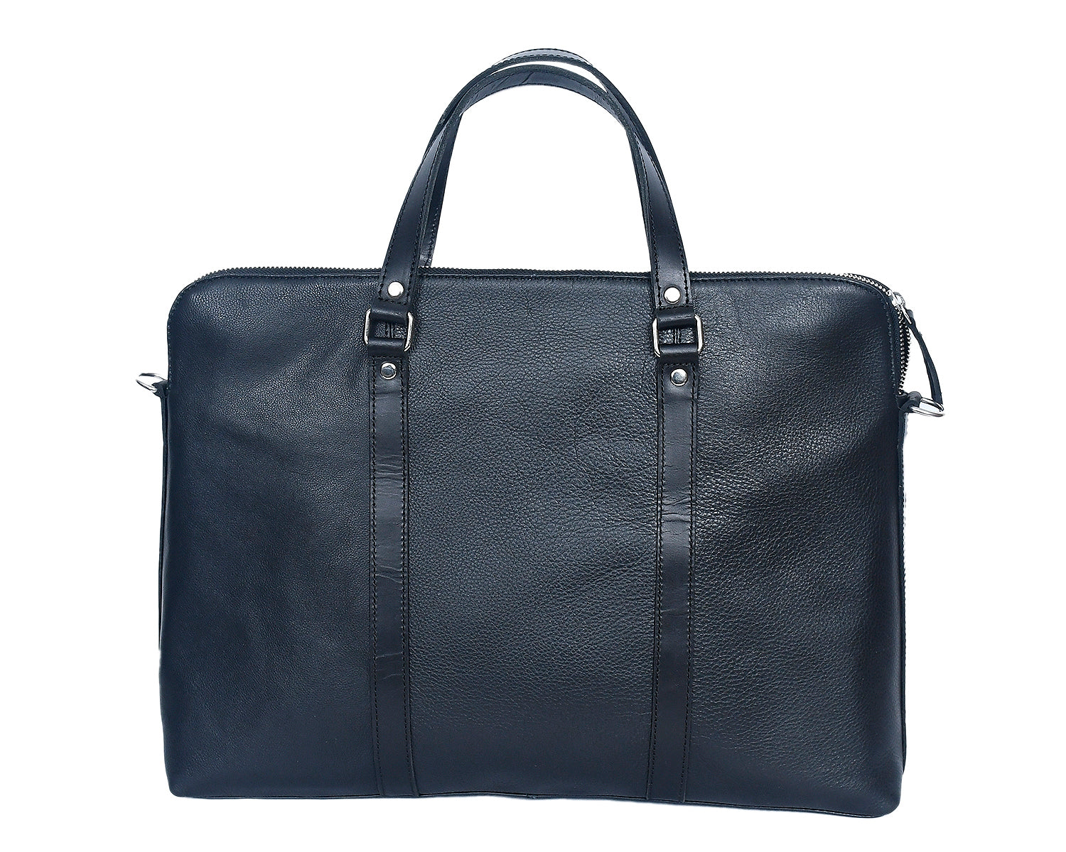 Premium Full-Grain Leather Laptop & Work Bag with Detachable Shoulder Strap