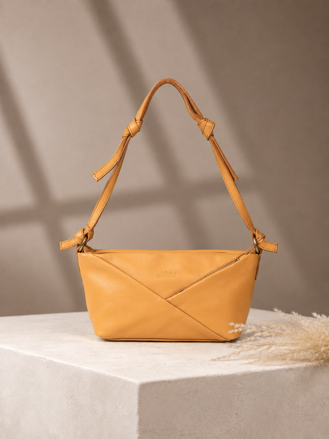 Premium Leather Hobo Shoulder Bag with Adjustable Strap, Zip Closure & Inner Pockets