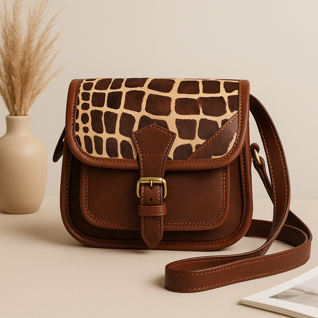 Elevate Your Style with our Printed Hair on Leather Sling Bag. Art: BG-1453