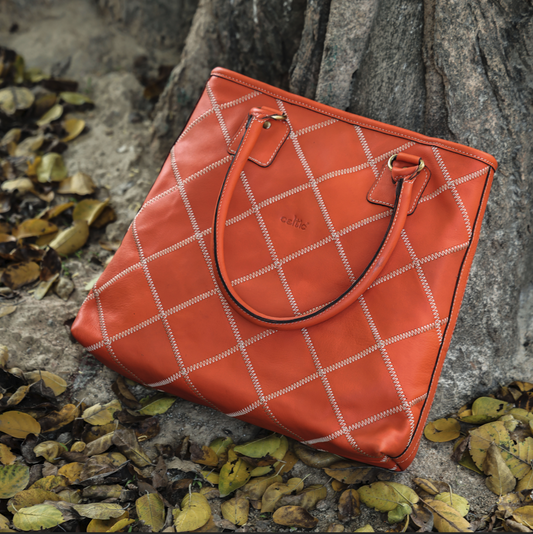 "Chic Comfort in Orange: Elevate Your Style with Our Durable and Spacious Tote Bag" Art: BG-1558-Z