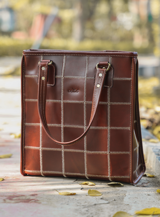 "Earthy Elegance: Elevate Your Style with Our Versatile Brown Tote Bag" Art: BG-1529-Z