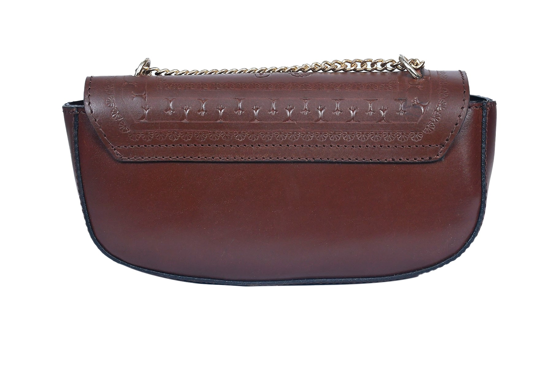 Premium Embossed Leather Chain Sling Bag | Handcrafted with Magnetic Closure