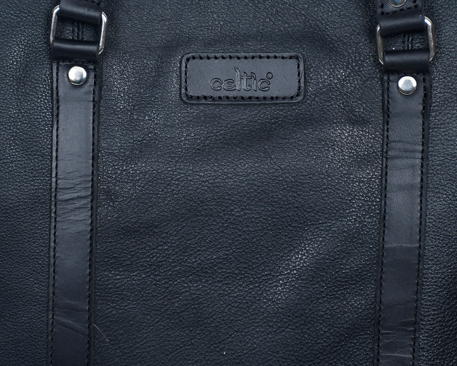 Premium Full-Grain Leather Laptop & Work Bag with Detachable Shoulder Strap