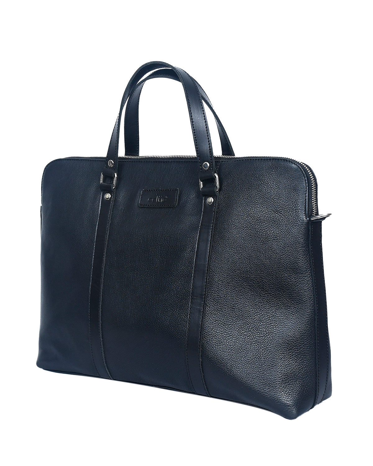 Premium Full-Grain Leather Laptop & Work Bag with Detachable Shoulder Strap