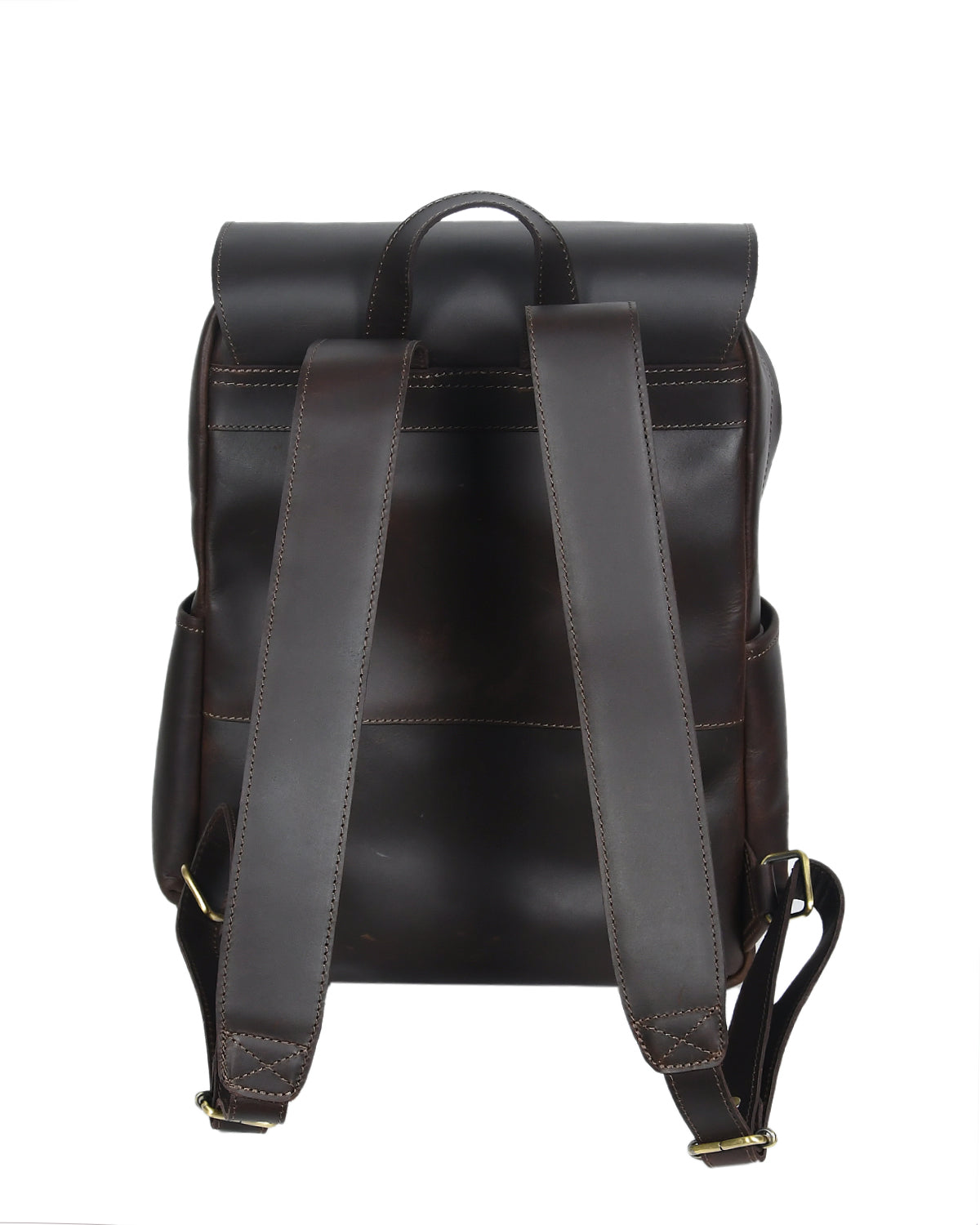 Premium Genuine Leather Backpack with Structured Body and Spacious Main Compartment