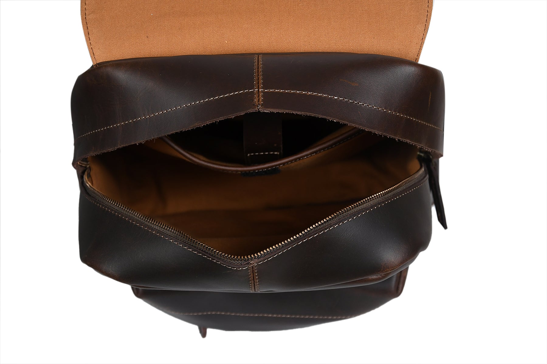 Premium Genuine Leather Backpack with Structured Body and Spacious Main Compartment