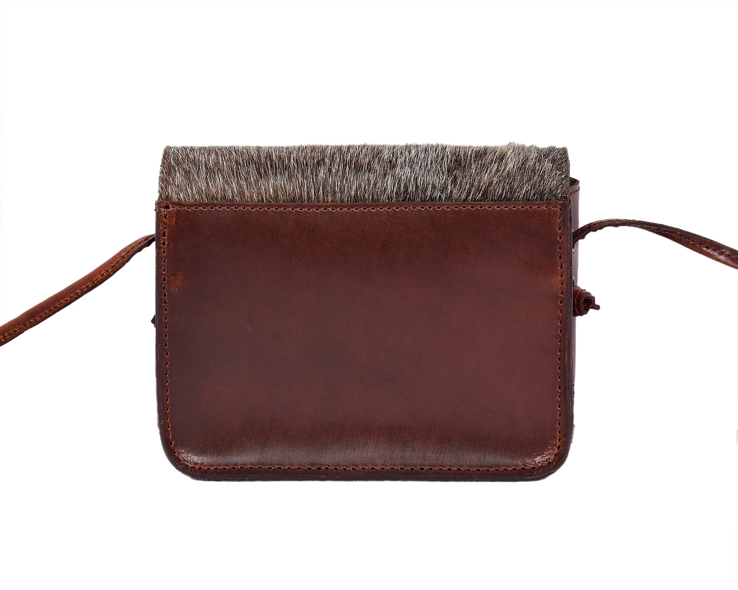 Premium Brown Leather Hairon Sling Bag Lightweight Everyday Crossbody