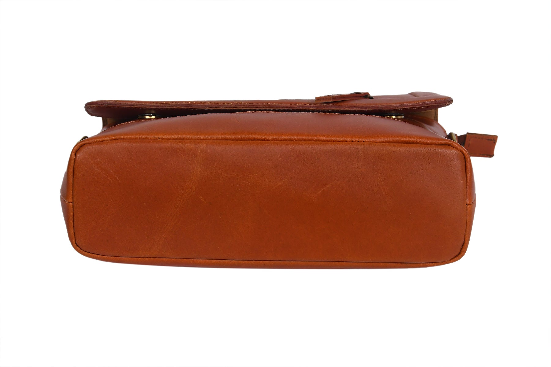 Premium Leather Crossbody Bag with Smooth Grain Texture & Organized Interior