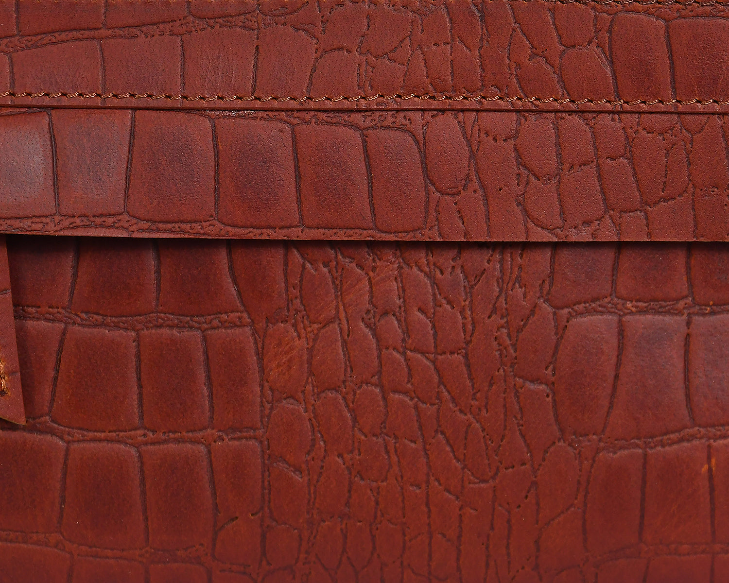 Croc-Embossed Leather Dopp Kit | Travel Toiletry Organizer with Top Zip & Front Pocket