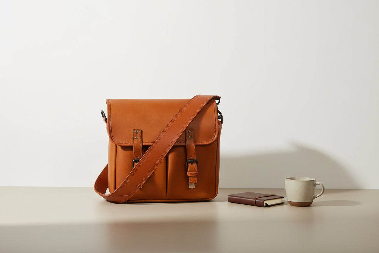 Celtic Leather Camera Bag | Adjustable Strap | Leather Bag Leather Cross body bag - CELTICINDIA