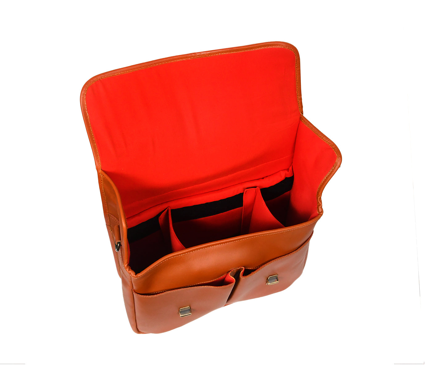 Premium Leather DSLR Camera Bag with Adjustable Strap & Padded Compartments