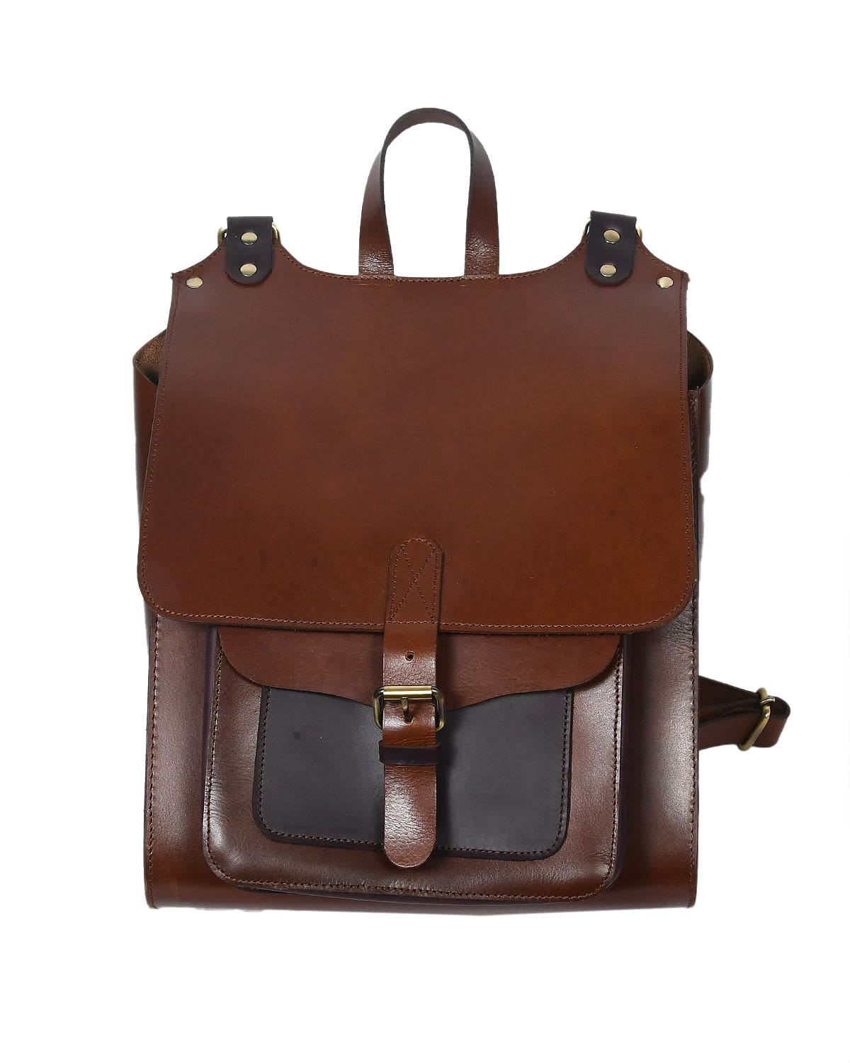 Celtic premium Black and Brown Leather Backpack. - CELTICINDIA