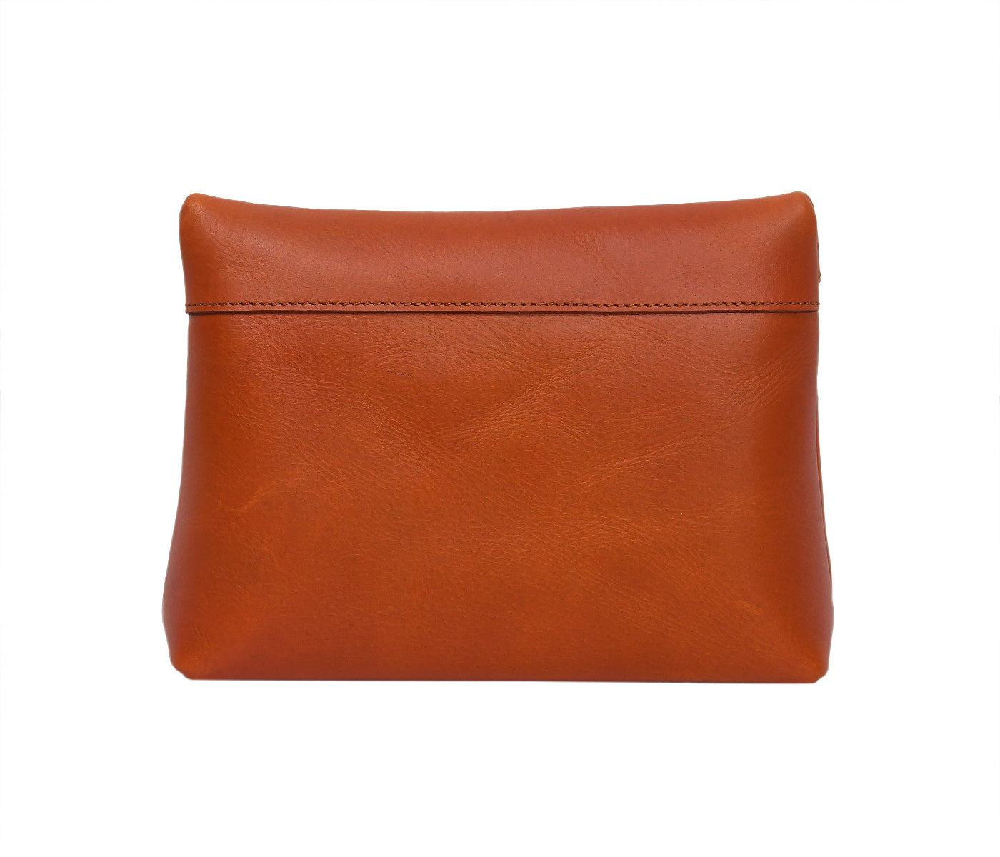 Premium Tan Leather Zipper clutch Minimalist Everyday Organizer
