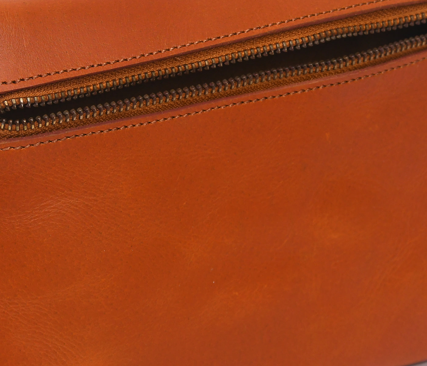 Premium Tan Leather Zipper clutch Minimalist Everyday Organizer