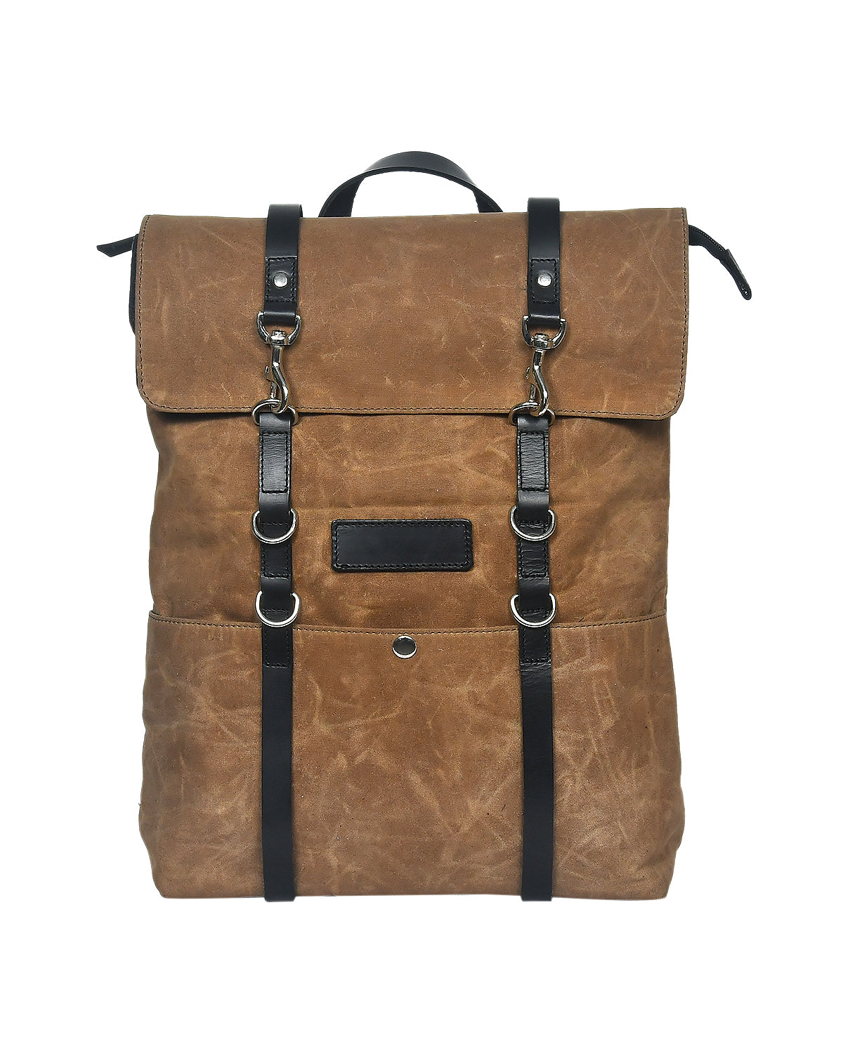 Elegant Brown Canvas and Leather Backpack. - CELTICINDIA