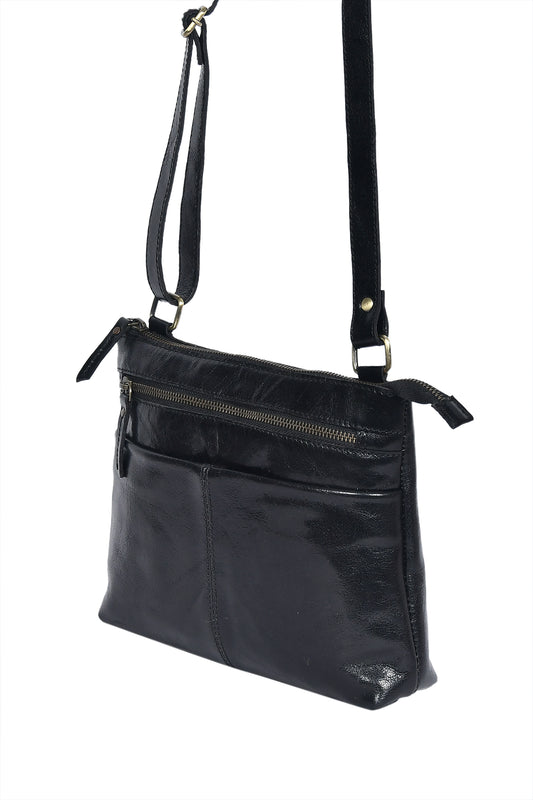 Elevate Your Style with our Black Leather Sling Bag - CELTICINDIA