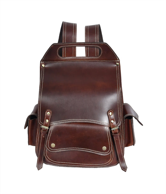 Elevate Your Style with Our Classic Brown Leather Backpack. - CELTICINDIA
