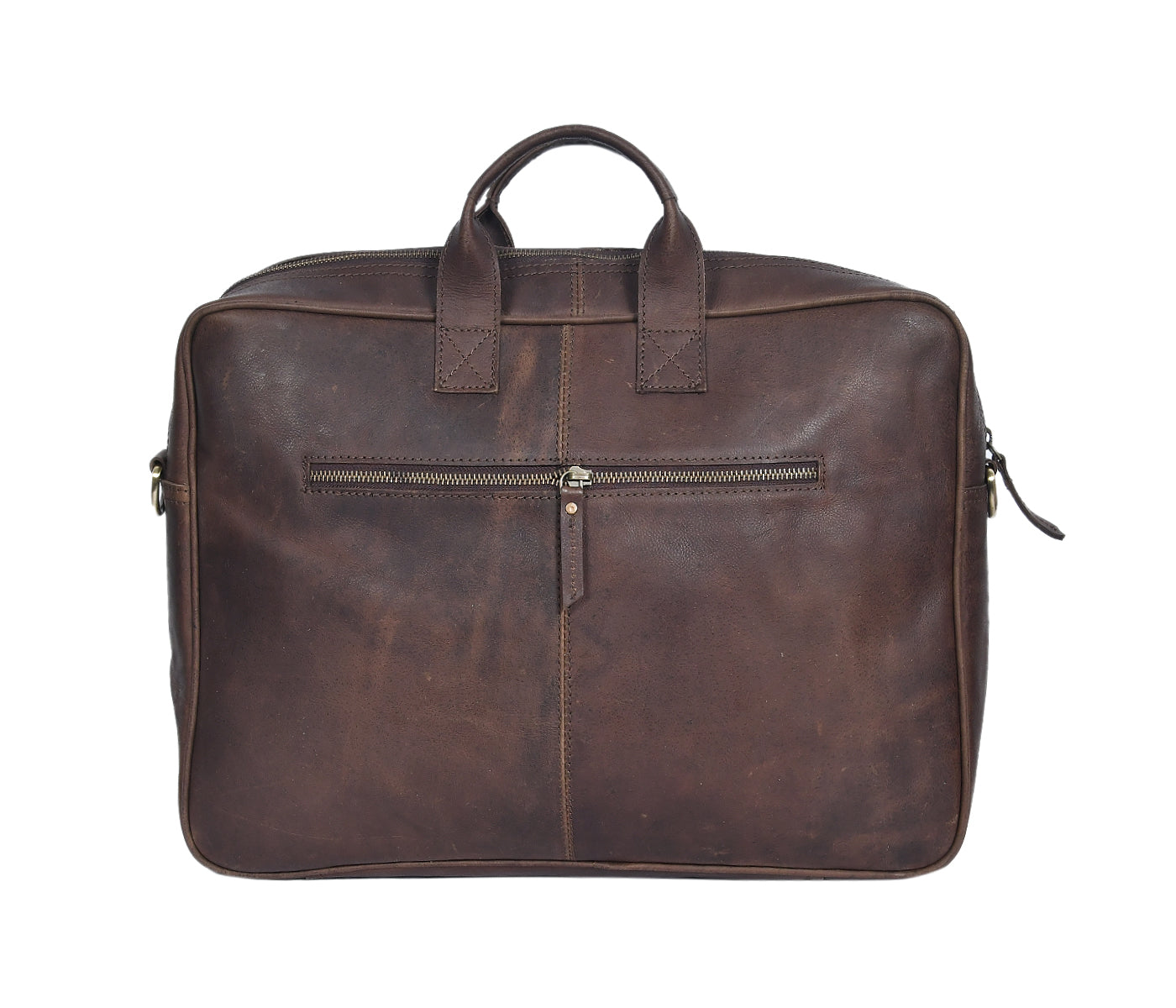 Premium Genuine Leather Messenger Office Bag with Adjustable & Detachable Shoulder Strap