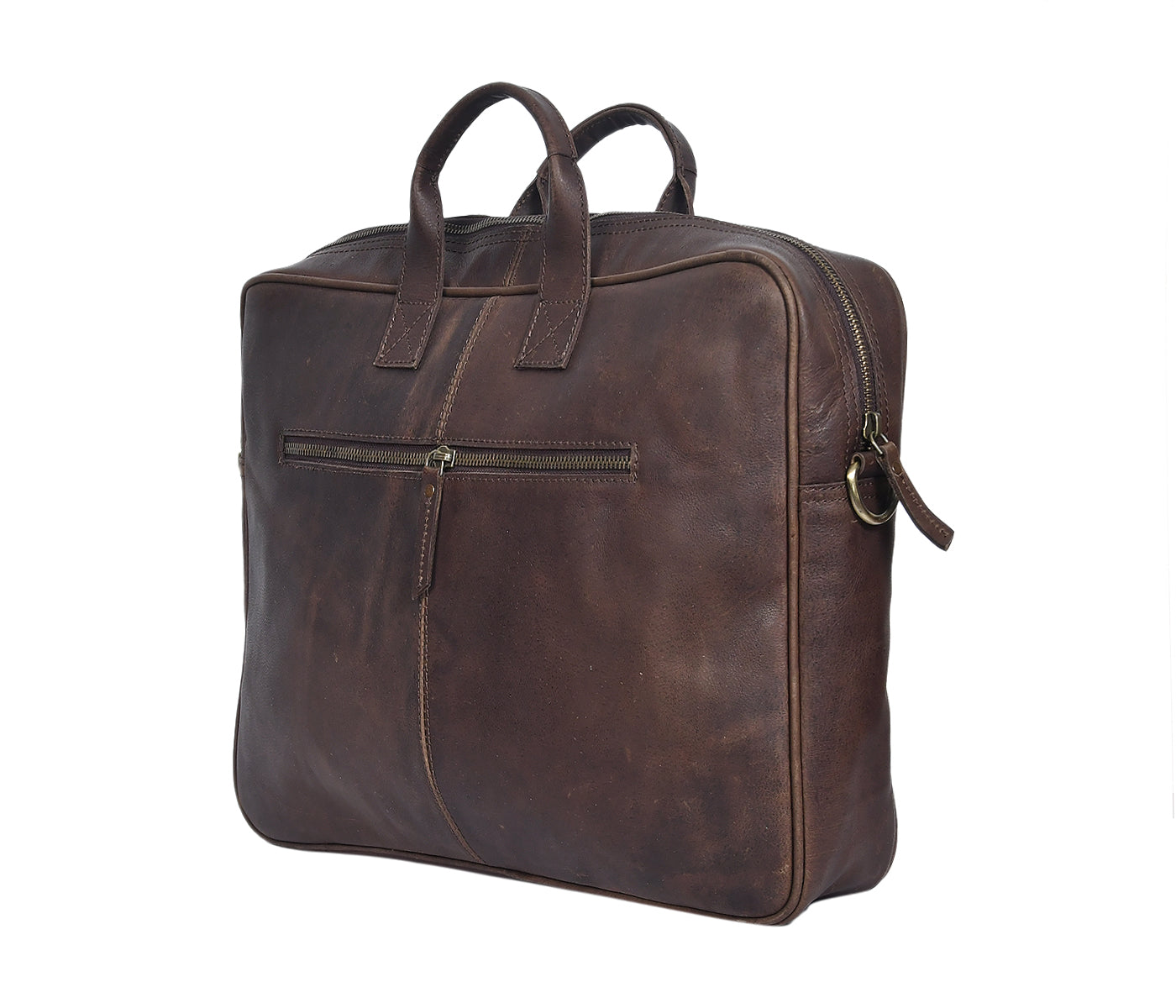 Premium Genuine Leather Messenger Office Bag with Adjustable & Detachable Shoulder Strap