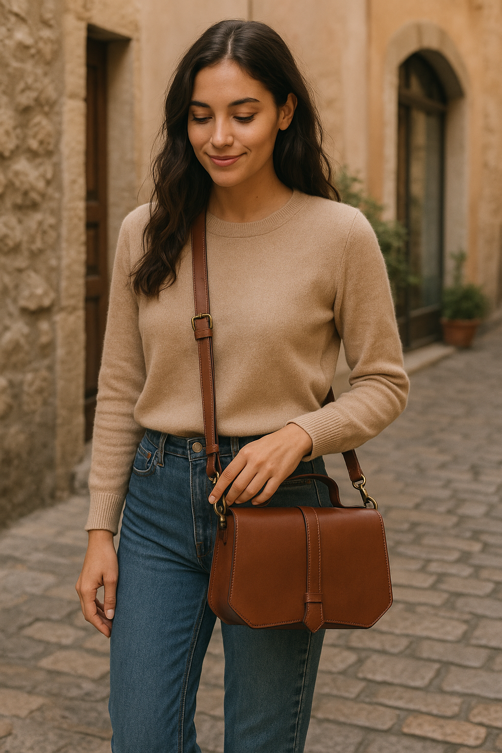Classic Leather Sling Bag - The Epitome of Style and Functionality. Art: BG-1415