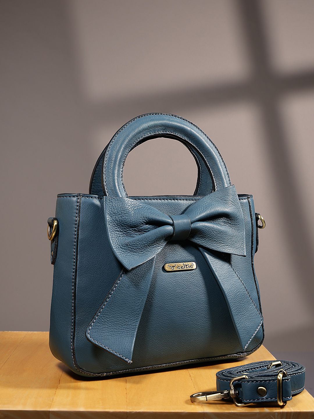 Premium Leather Hand & Shoulder Bag for Women with Bow Detail