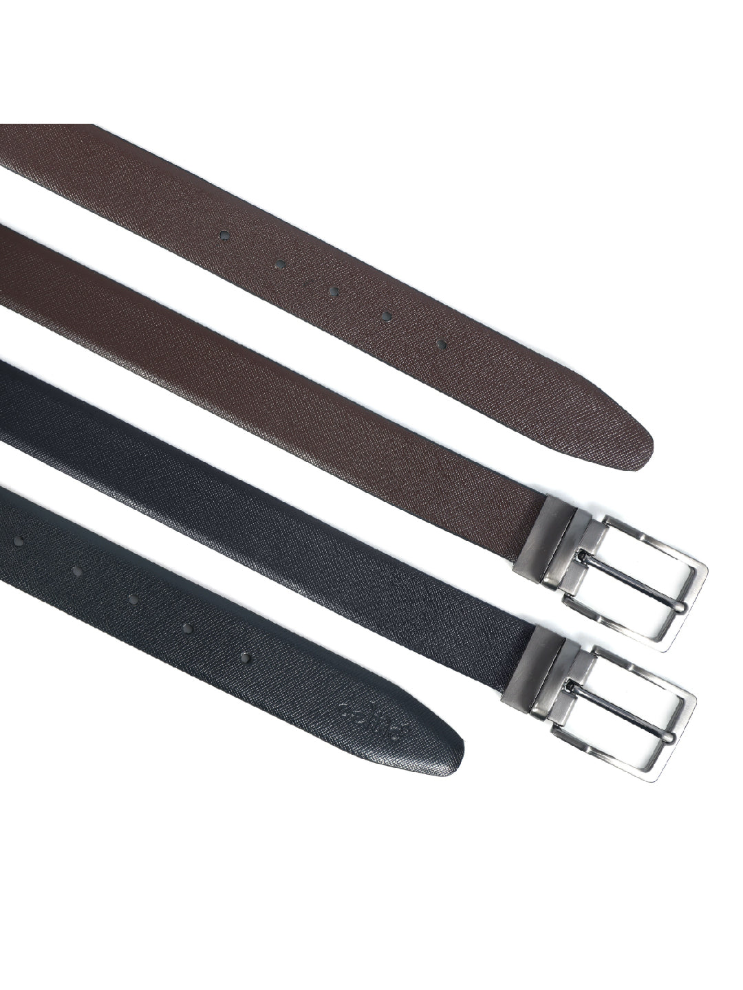 Unisex Reversible LeatherBelt Dual-Tone Brown Black Rotating Buckle Casual Formal