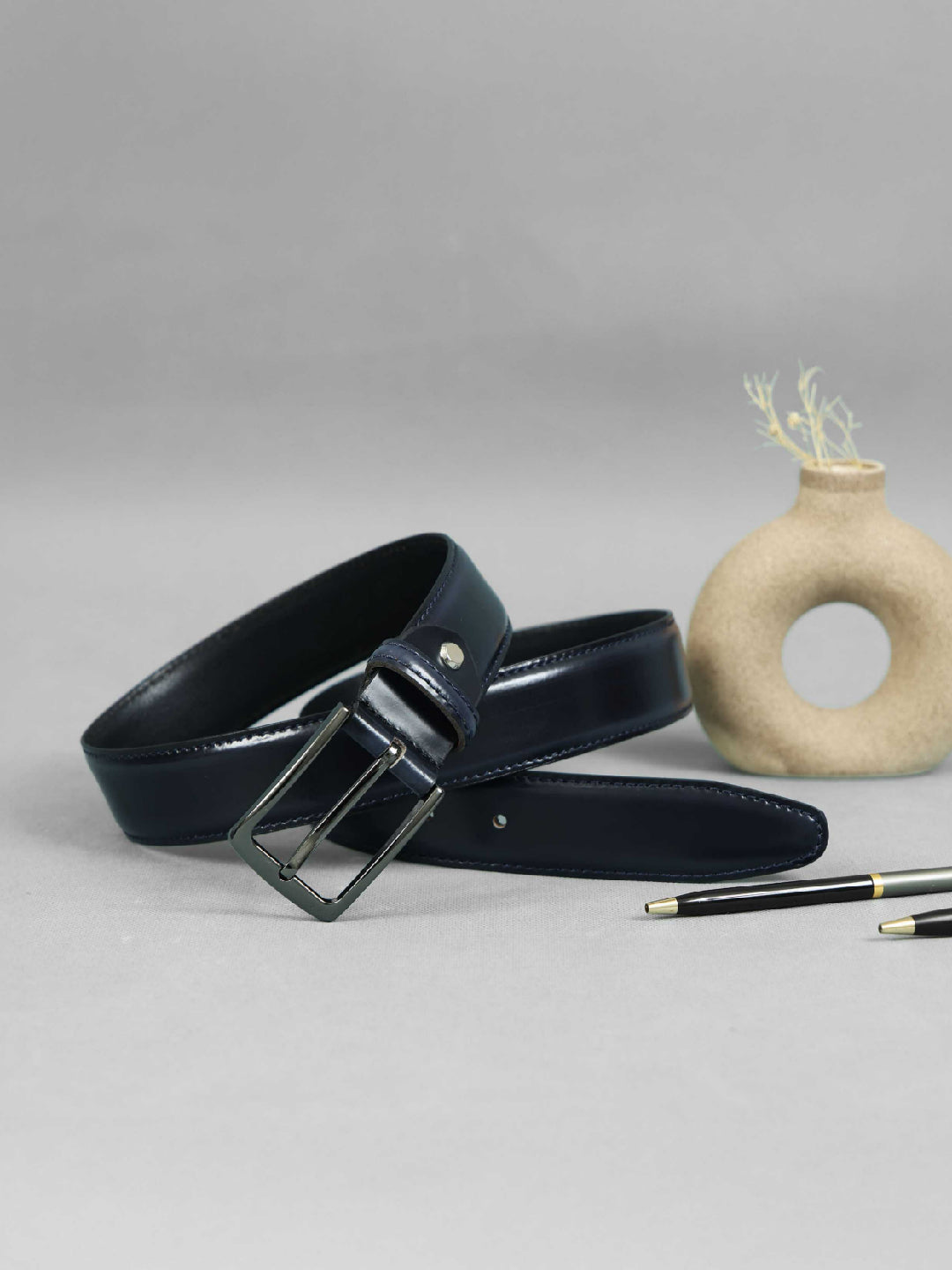 Stylish Black Leather Belt for Men with Silver Buckle – Formal & Casual Genuine Leather Waist Belt ART:-LB-903