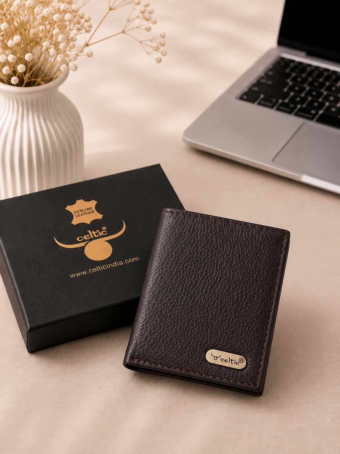 Premium Genuine Leather Wallet with ID Window & Multi Card Slots Slim & Stylish