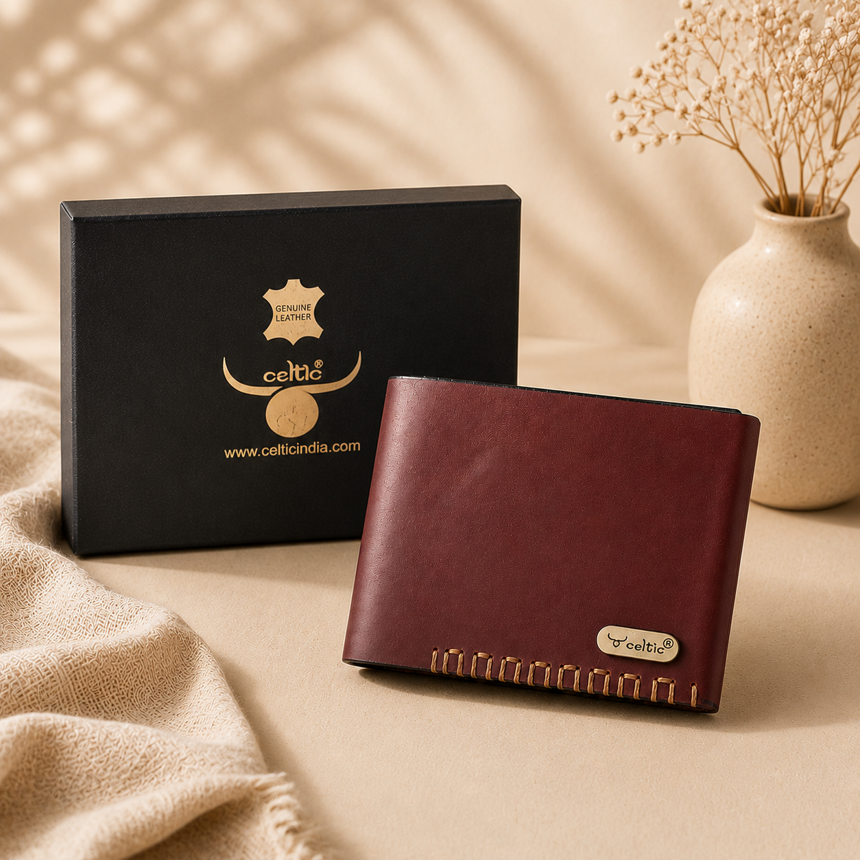 Genuine Leather Slim Card Holder Wallet with Compartment
