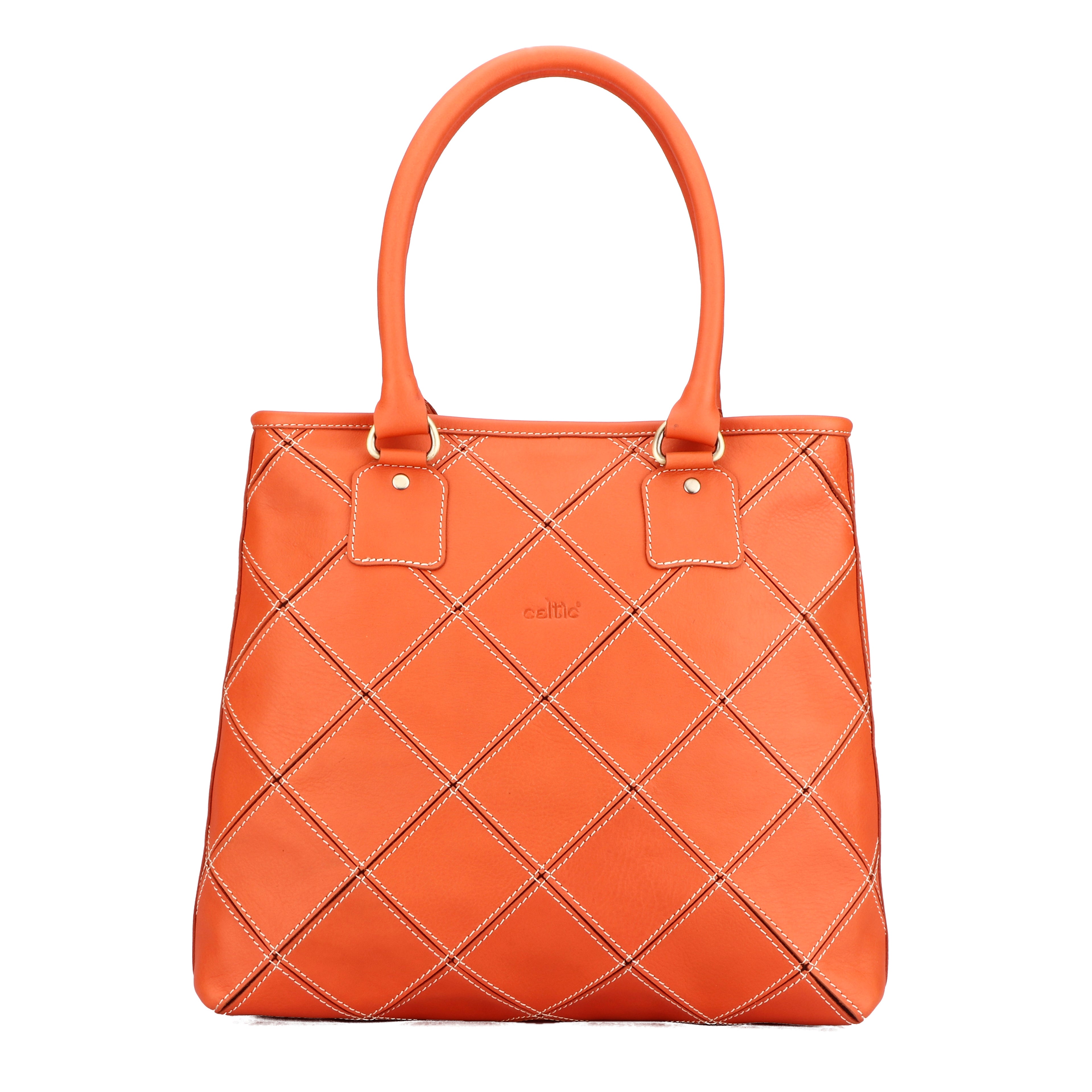 Premium Quilted Leather Tote Bag with Zip Closure