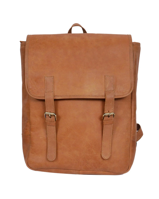 Elevate Your Style with our Classic Tan Leather Backpack. - CELTICINDIA